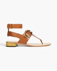 TOD'S Embellished leather sandals - Brown Brown