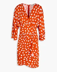 Diane von Furstenberg Barrington wrap-effect printed jersey mini dress - Orange Orange