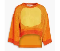Color-block cotton sweater - Orange