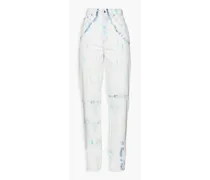 Dahoi tie-dyed high-rise tapered jeans - Blue