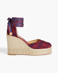 Altuzarra Carina printed canvas wedge espadrilles - Burgundy Burgundy