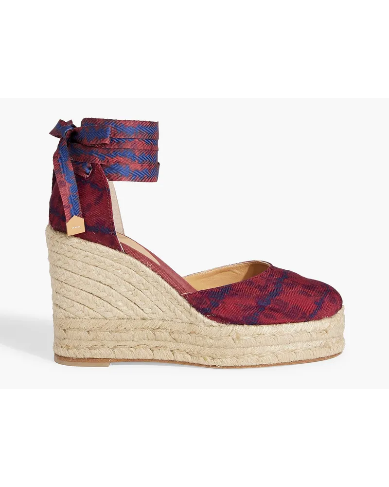 Altuzarra Carina printed canvas wedge espadrilles - Burgundy Burgundy