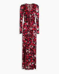 Diane von Furstenberg Adara floral-print mesh maxi dress - Red Red