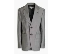 Wool and mohair-blend grain de poudre blazer - Gray
