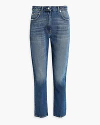 IRO Shama distressed high-rise slim-leg jeans - Blue Blue