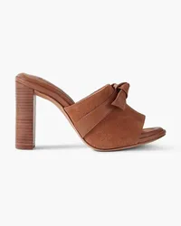 Alexandre Birman Clarita leather-trimmed suede mules - Brown Brown