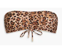 Florence ruched leopard-print bandeau bikini top - Animal print