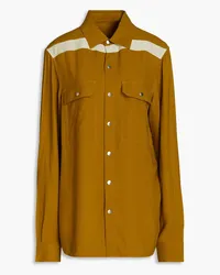 Rick Owens Striped crepe shirt - Yellow Yellow