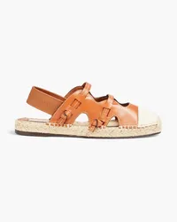 Zimmermann Leather and canvas slingback espadrilles - Brown Brown