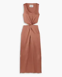 Nanushka Lucca twist-front cutout satin midi dress - Pink Pink