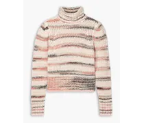 Selina striped knitted turtleneck sweater - Pink