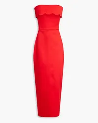 RASARIO Strapless scalloped twill maxi dress - Red Red