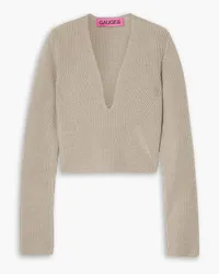 GAUGE81 Kold cropped ribbed wool sweater - Neutral Neutral