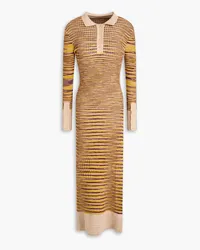 Jacquemus Space-dyed ribbed cotton and cashmere-blend midi dress - Yellow Yellow