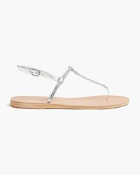 Ancient Greek Sandals Katerina crystal-embellished leather slingback sandals - Metallic Metallic