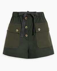 Ulla Johnson Gracie striped cotton shorts - Green Green