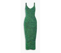 Body Curl ribbed stretch-knit midi dress - Green