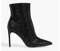 Virginie crystal-embellished suede ankle boots - Black