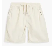 Reed linen and cotton-blend drawstring shorts - White