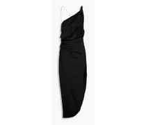 Xandra draped satin maxi dress - Black
