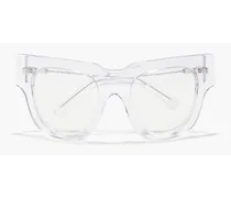 D-frame acetate sunglasses - White