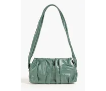 Vague pleated patent-leather shoulder bag - Green
