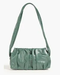 Elleme Vague pleated patent-leather shoulder bag - Green Green