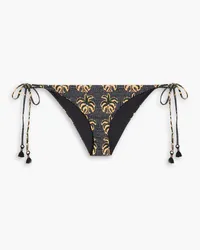 Johanna Ortiz Azabache tasseled printed bikini briefs - Black Black