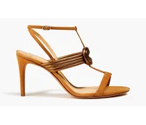 Vicky 80 metallic leather and suede sandals - Brown