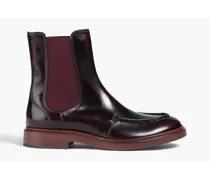 Glossed-leather Chelsea boots - Brown