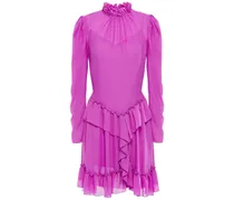 Ruffled georgette mini dress - Purple