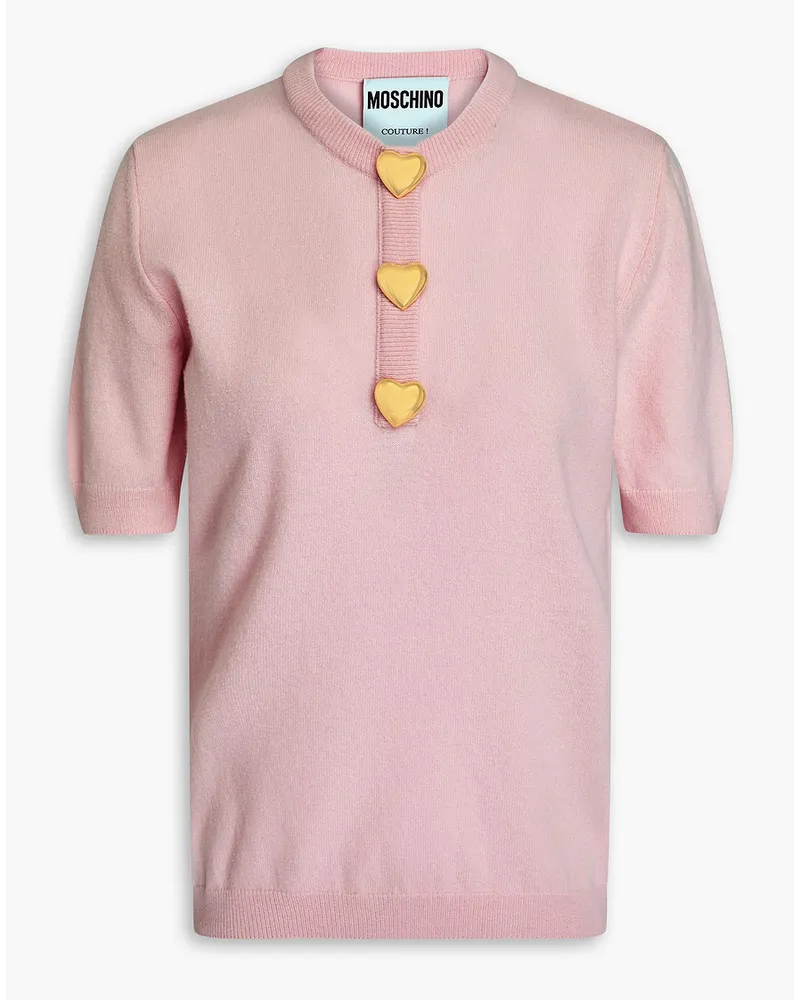 Moschino Button-embellished wool sweater - Pink Pink