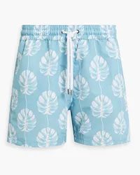 Frescobol Carioca Short-length printed swim shorts - Blue Blue