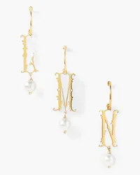 Simone Rocha Initial gold-plated faux pearl earring - Metallic Metallic