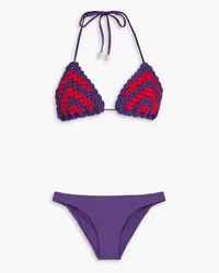 Zimmermann Crocheted triangle bikini - Purple Purple