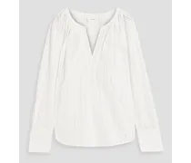 Nomad pleated broderie anglaise top - White