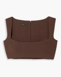 Alex Perry Rae cropped crepe top - Brown Brown