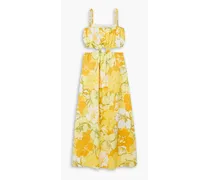 El Rio cutout floral-print linen maxi dress - Yellow