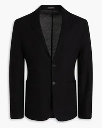 Emporio Armani Mélange wool and cotton-blend blazer - Black Black