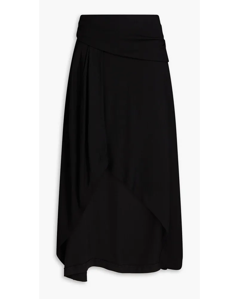 IRO Elya pleated crepe midi skirt - Black Black