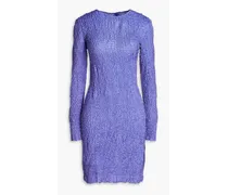 Shirred satin mini dress - Purple