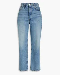 RE/DONE 90s distressed high-rise straight-leg jeans - Blue Blue