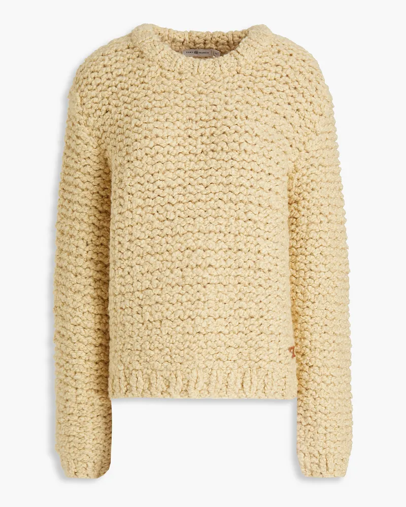 Tory Burch Bouclé-knit alpaca-blend sweater - Yellow Yellow