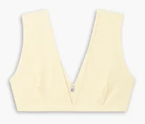 Alae ribbed stretch cotton-jersey triangle bra - Neutral