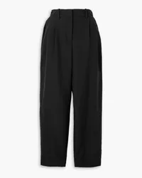 Stella McCartney Pleated alpaca-blend tapered pants - Black Black