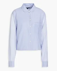 Rag & Bone Maxine cropped striped cotton shirt - Blue Blue