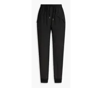 Washed-silk tapered pants - Black
