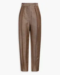 Sandro Pleated jacquard tapered pants - Brown Brown