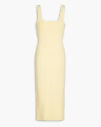 Zeynep Arcay Cutout stretch-knit midi dress - Yellow Yellow