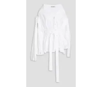 Secure knotted cotton-poplin blouse - White